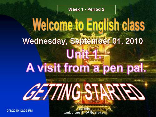 Unit 1. A visit from a pen pal