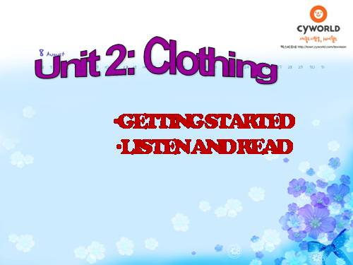 Unit 2. Clothing