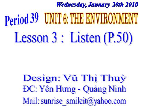 Unit 6. The environment