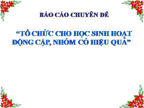 Báo cáo chuyên đề: Cặp-nhóm