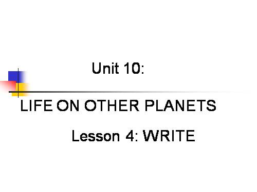 Unit 10. Life on other planets