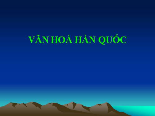 văn hóa hàn quốc