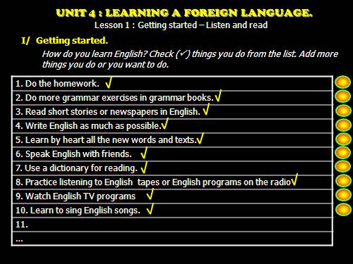 Unit 4. Learning a foreign language