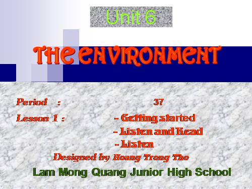 Unit 6. The environment