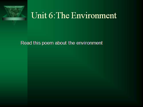 Unit 6. The environment