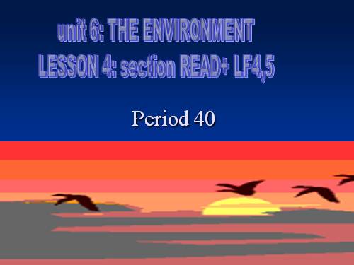 Unit 6. The environment