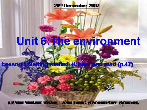 Unit 6. The environment