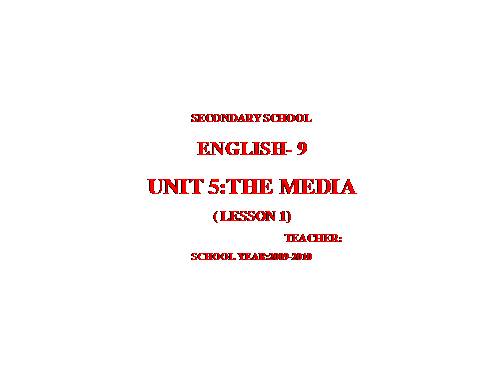 Unit 5. The media