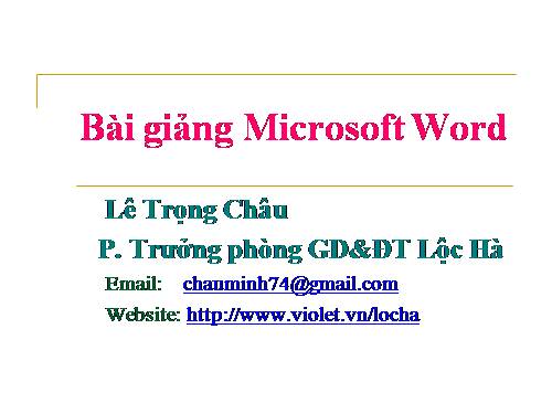 Bai giang MS Word