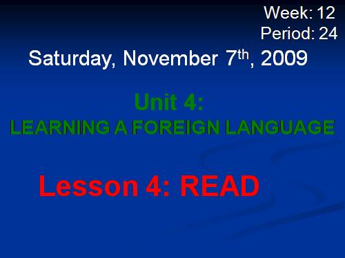 Unit 4. Learning a foreign language