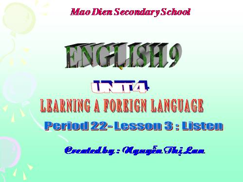 Unit 4. Learning a foreign language