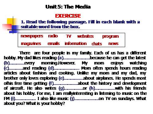 Unit 5. The media