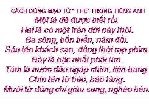 cách dùng mạo từ "the" trong tiếng Anh