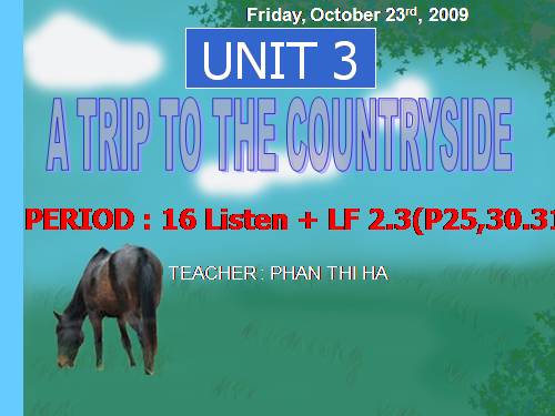 Unit 3. A trip to the countryside