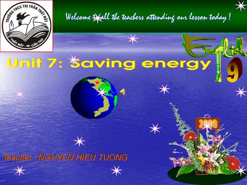 Unit 7. Saving energy