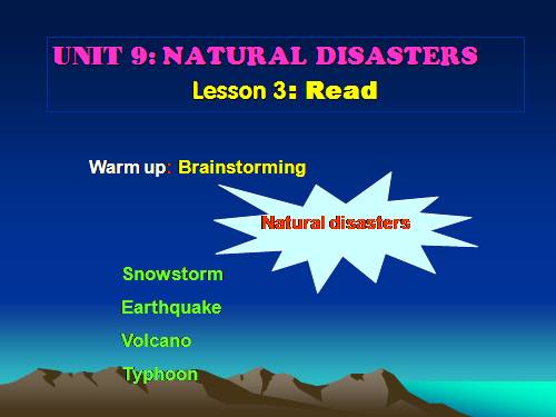 Unit 9. Natural disaters