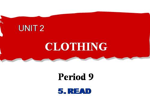 Unit 2. Clothing