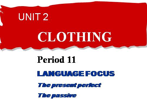 Unit 2. Clothing