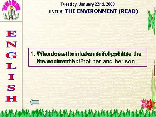 Unit 6. The environment