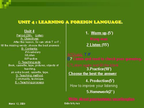 Unit 4. Learning a foreign language
