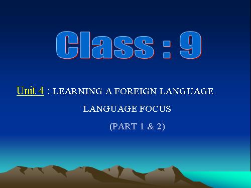 Unit 4. Learning a foreign language