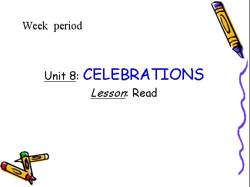 Unit 8. Celebrations