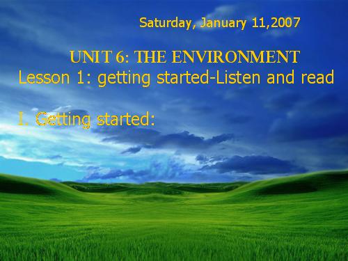 Unit 6. The environment