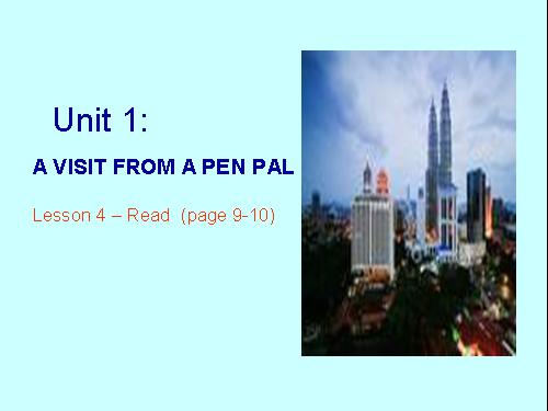 Unit 1. A visit from a pen pal