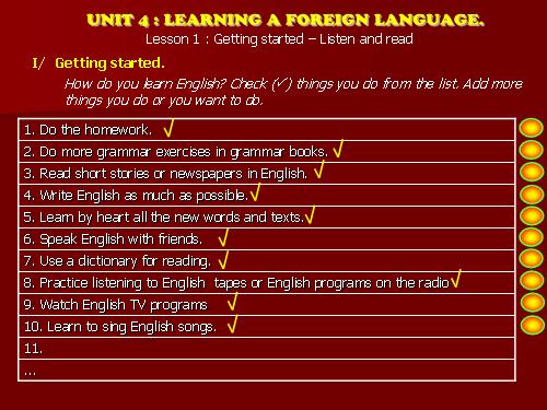 Unit 4. Learning a foreign language