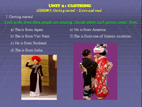 Unit 2. Clothing