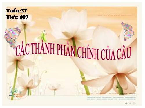 Bài 25. Các thành phần chính của câu