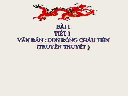 Bài 1. Con Rồng cháu Tiên