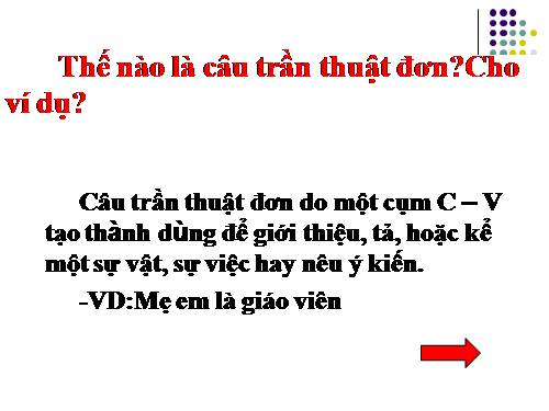 Bài 27. Câu trần thuật đơn có từ là