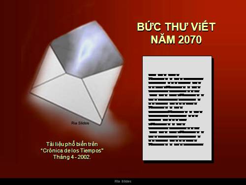 Bức thư viết năm 2070 – Một thảm họa có thể xảy ra