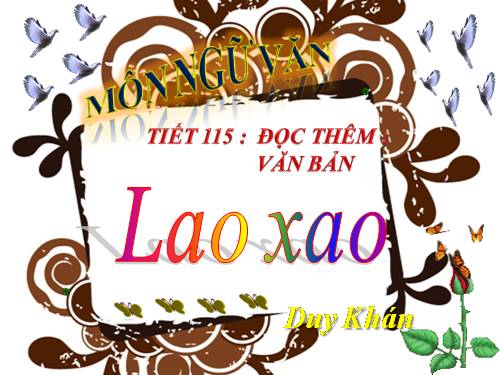 Bài 27. Lao xao