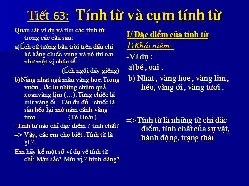 Bài 15. Tính từ và cụm tính từ