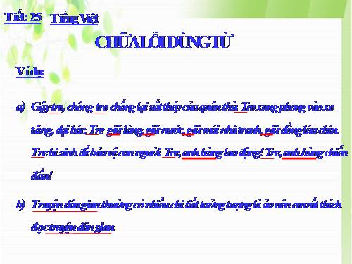 Bài 6. Chữa lỗi dùng từ