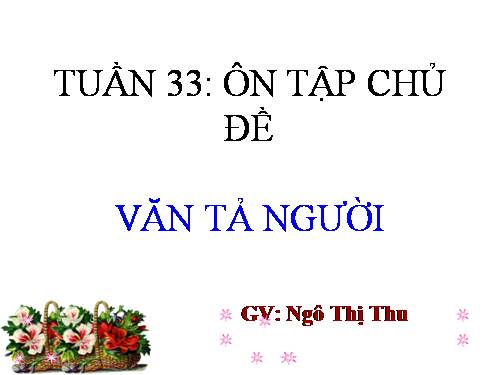 Bài 28. Ôn tập văn miêu tả