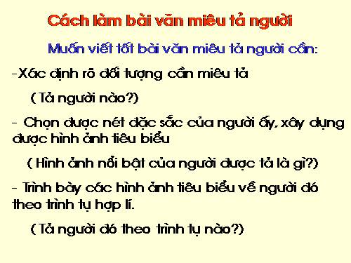 Bài 25. Viết bài tập làm văn số 6 - Văn tả người (làm tại lớp)