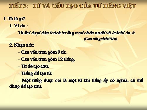 Bài 1. Từ và cấu tạo của từ tiếng Việt