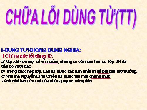 Bài 6. Chữa lỗi dùng từ