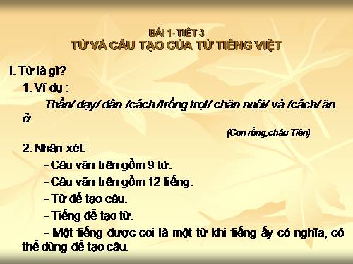 Bài 1. Từ và cấu tạo của từ tiếng Việt