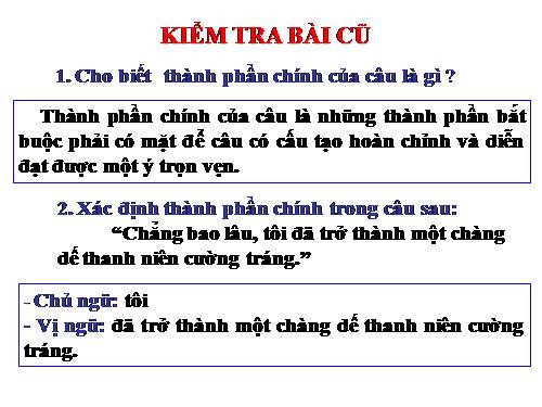 Bài 26. Câu trần thuật đơn