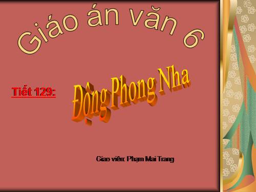 Bài 31. Động Phong Nha