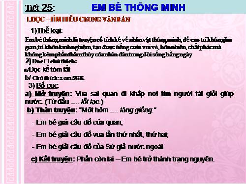 Bài 7. Em bé thông minh