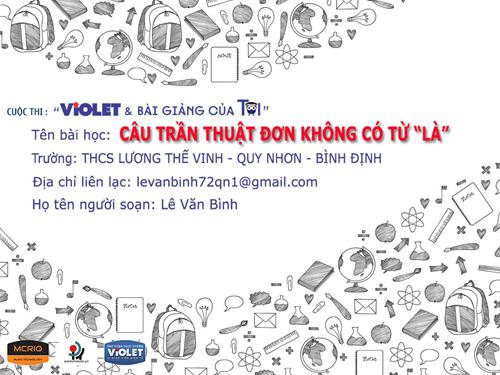 Bài 28. Câu trần thuật đơn không có từ là