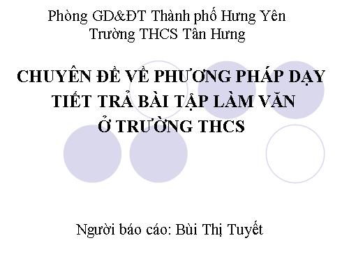 Bài 27. Trả bài tập làm văn số 6