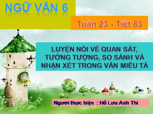 Bài 20. Luyện nói về quan sát, tưởng tượng, so sánh và nhận xét trong văn miêu tả