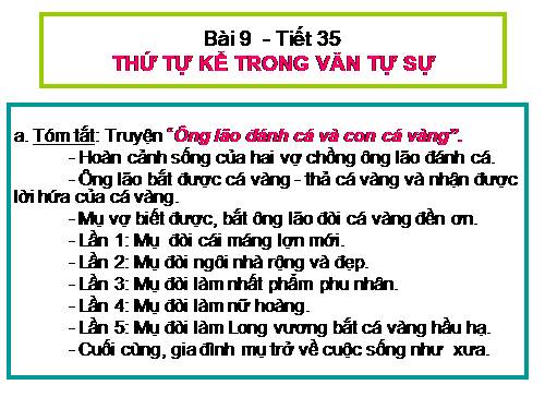Bài 9. Thứ tự kể trong văn tự sự