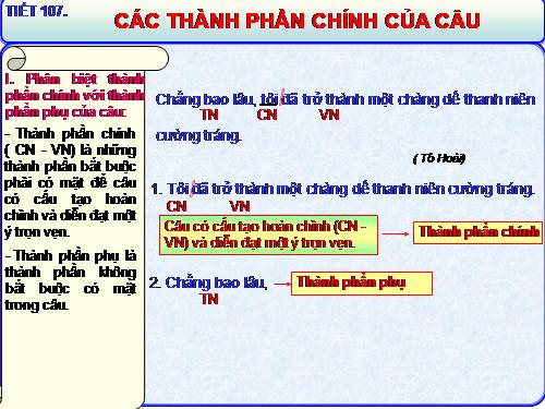 Bài 25. Các thành phần chính của câu